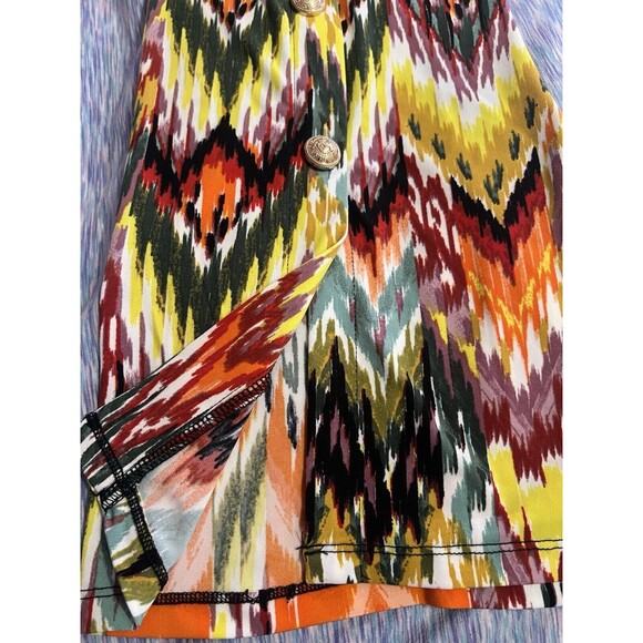 Women's Antthony Originals Multi-Colored Blouse with Wide Bell Sleeves Size XS - Picture 8 of 10